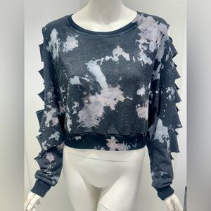 Hard Tail black/grey tie dye sweatshirt size small with cut out sleeves